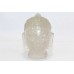 Natural White Crystal Stone God Buddha Head Home Decorative Statue idol